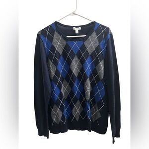Charter Club Men’s Argyle 100% Merino Wool Sweater Size XL Crewneck Pullover NWT